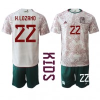 Mexico Hirving Lozano #22 Fotballklær Bortedraktsett Barn VM 2022 Kortermet (+ korte bukser)